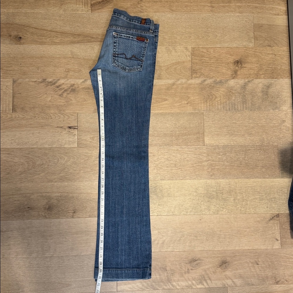 7 For All Mankind classic blue denim straight leg jeans. - Picture 11 of 15